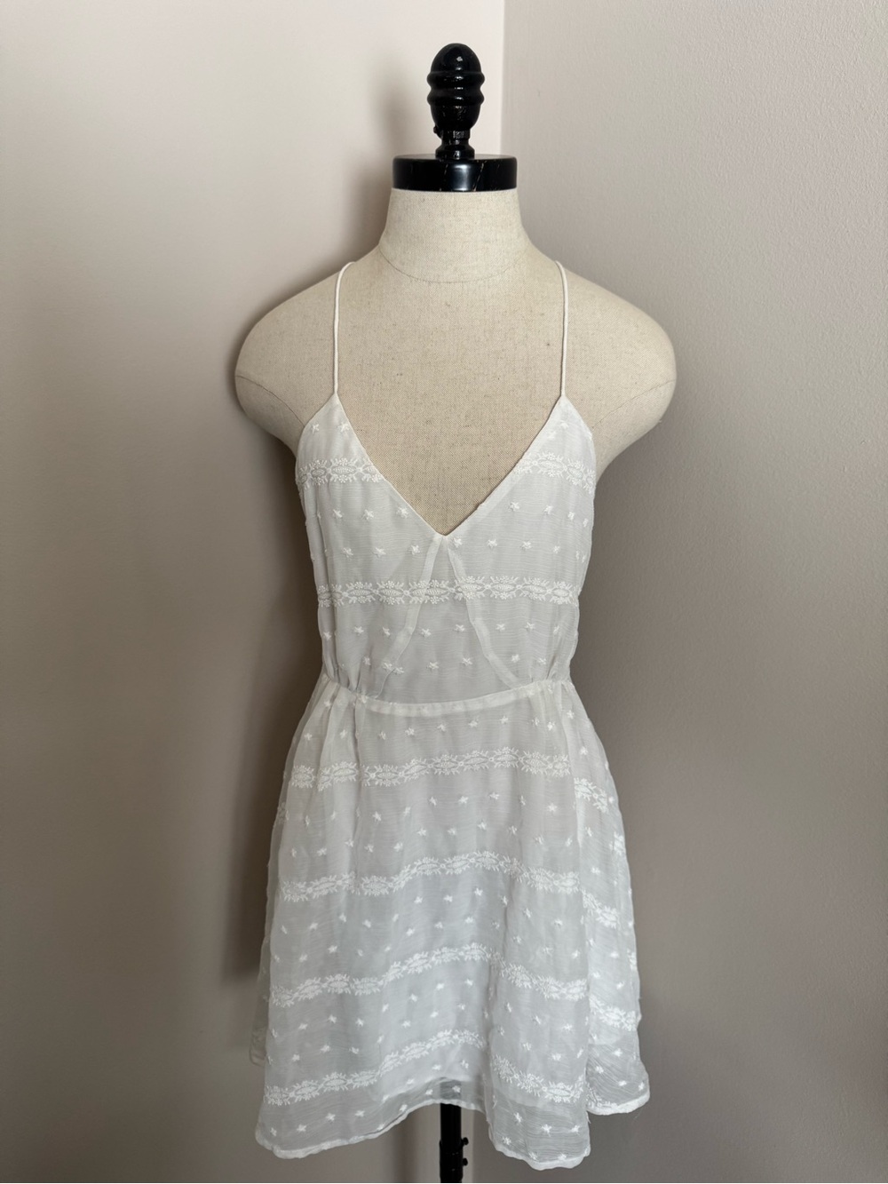 Forever 21 White Backless Spaghetti Strap Mini Dress
